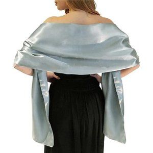 Satin Shawl Wraps for Women, Silver